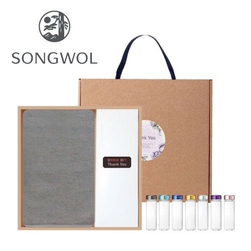(송월타올)뉴컬러무지150g 텀블러세트(뉴컬러무지150g + 메탈트라이탄)