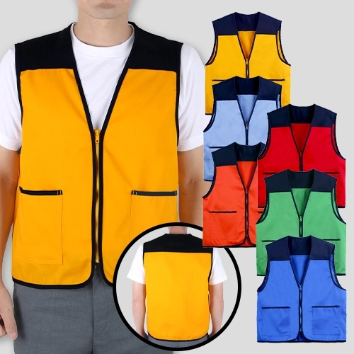 남자 여자 면혼방 V넥 조끼 (M-3XL)