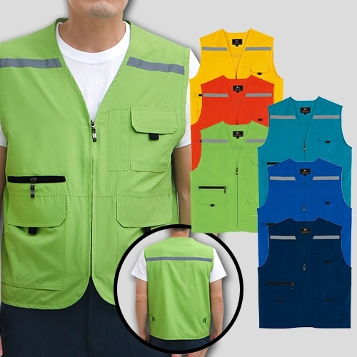 스텝 야광 반사 띠 조끼 M-3XL, 남자 여자 조끼
