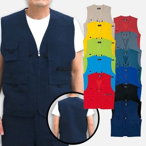 베이직 믹스 포켓 조끼 M-3XL, 남자 여자 조끼