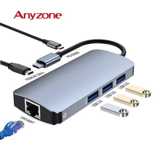 애니존 USB-C 3.0 4K 30HZ 6포트 멀티 허브 ANY-HUB7