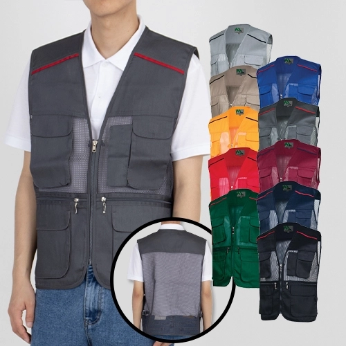 남자 여자 베이직 망사 마트 조끼 M~3XL