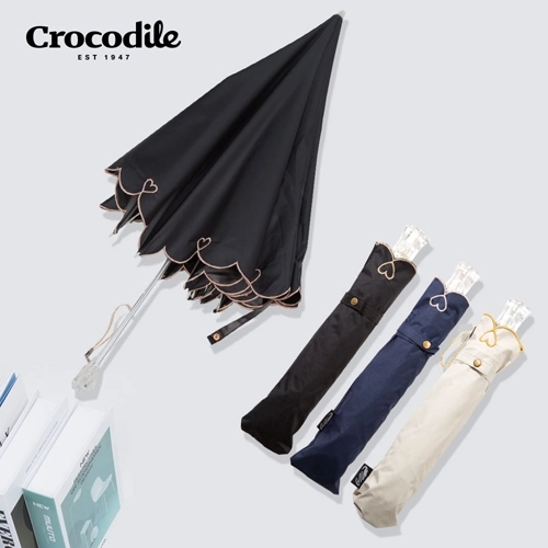 크로커다일 슬림 하트 자수 암막 우양산