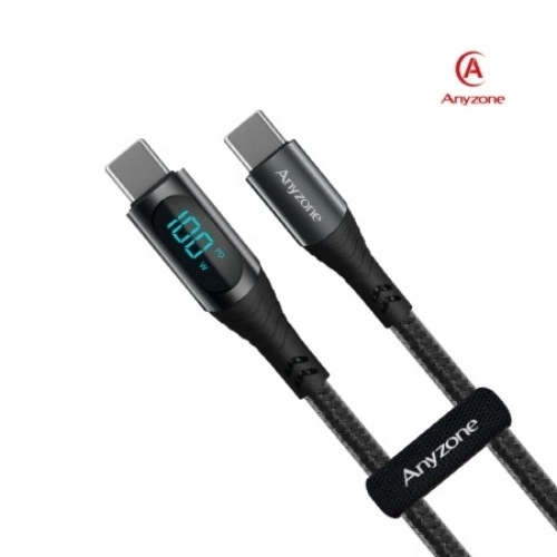 애니존 1.2M CTC 100W 초고속충전 패브릭 LCD 케이블