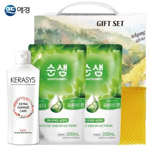 애경 엑스트라린스 순샘 리필2p 망사수세미세트