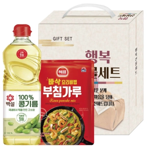 백설 콩기름 500ml+해표 부침가루 500g 선물세트