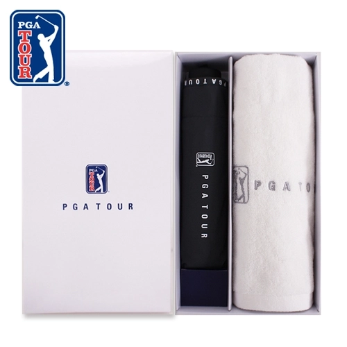 PGA 3단 로고 바이어스 우산 + 150g 세면타올세트