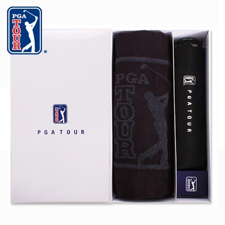 PGA 3단 엠보선염 우산 + 170g 죽사 타올세트