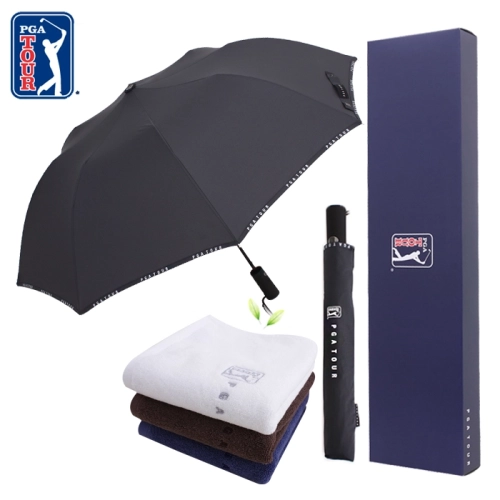 PGA 2단 로고 바이어스 우산 + 150g 세면타올세트