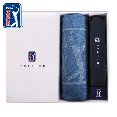 PGA 3단 수동 무지 우산 + 170g 죽사 타올 세트