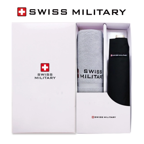 스위스밀리터리 3단 수동 모던스키니 우산 + 140g 슈프림 면사 타올세트