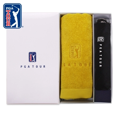 PGA 3단 수동 엠보 선염 바이어스 우산 + 170g 면사 타올세트