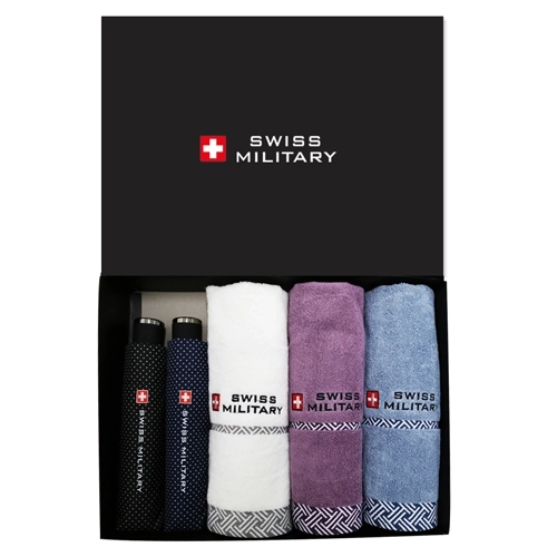 SM 3단 수동 핀도트 우산 2P + 160g 면사타올 3P (소)