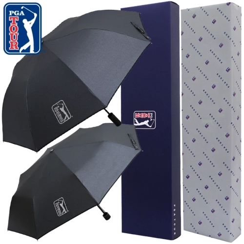 PGA 2단 자동, 3단 수동 블랙 메탈 우산 세트