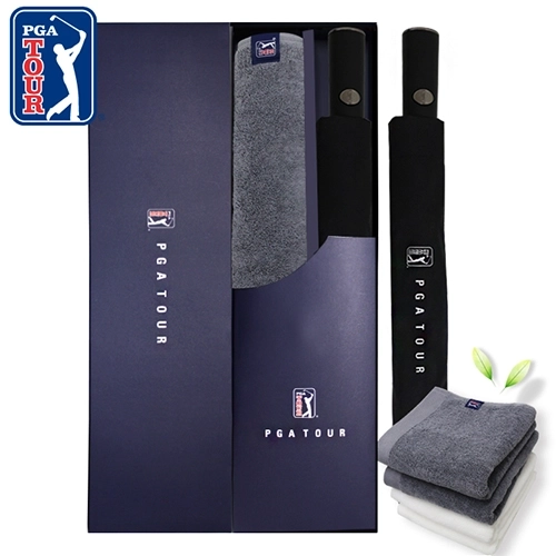 PGA 2단 자동 리플렉티브 우산 + 260g 코마사 타올세트