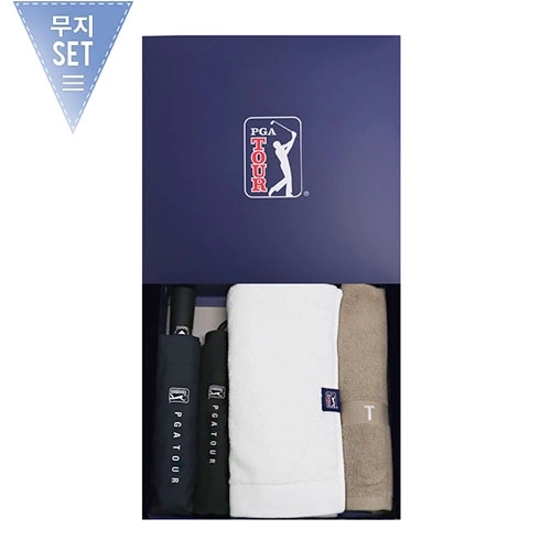 PGA 3단 수동 / 3단7K 완전자동 무지 우산 + 130g 면사 타올 1P + 260g 코마사 타올 1p 세트 ( 미니 )