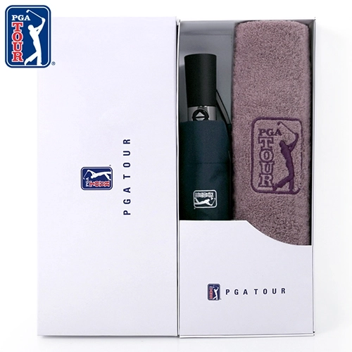 PGA 3단 7K 완전자동 무지 우산 + 190g 호텔타올세트