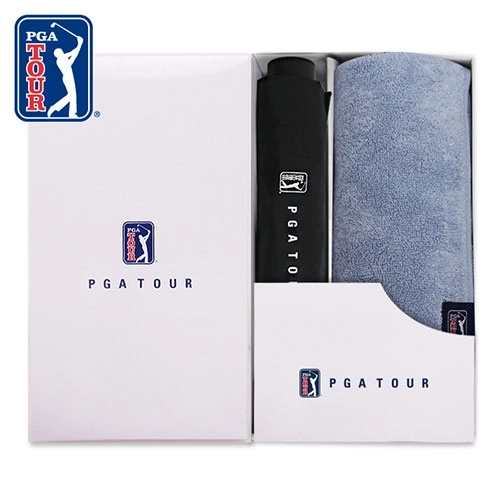 PGA 3단 수동 리플렉티브 안전우산 + 180g 모달 면사 타올세트
