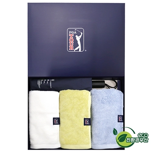 PGA 친환경그린 3단60 완전자동우산 + 180g 모달면사타올 3P 세트 (소)