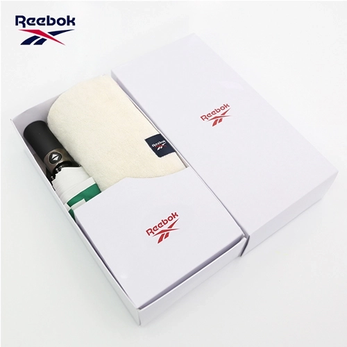 리복 3단 완전 자동 친환경 어스 리플렉티브 우산 + 180g 코마사타올 세트
