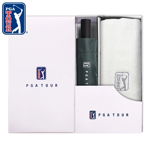 PGA 3단 완전자동 암막 세이프티 우양산+170g면사타올세트