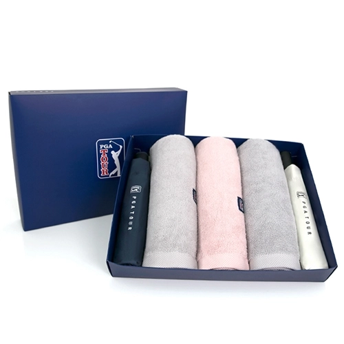 PGA 3단 완전자동 세이프티+3단수동 암막 우양산+200g 타올 3P 세트 소형