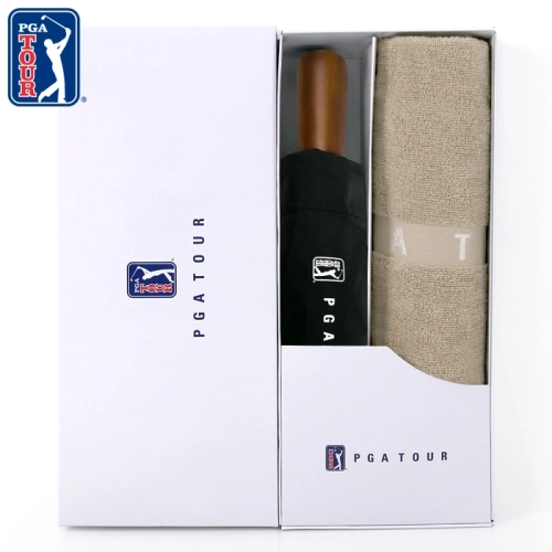 PGA 3단완전자동 빈티지우드+130g 면사타올 세트