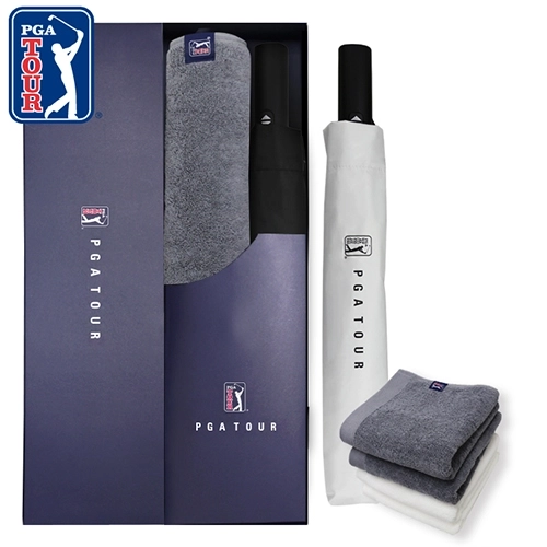 PGA 2단완전자동 암막 우양산+260g 코마사 면사타올 세트