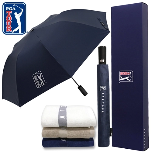 PGA 2단자동 암막 우양산+130g면사타올세트