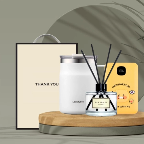 시즈넬 선물세트 락앤락 메트로475머그+디퓨저120ml+춘식이보조배터리