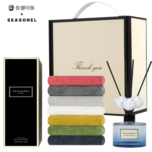 시즈넬 호텔 선물세트 디퓨저 120ml+컬러풀 30수 170g