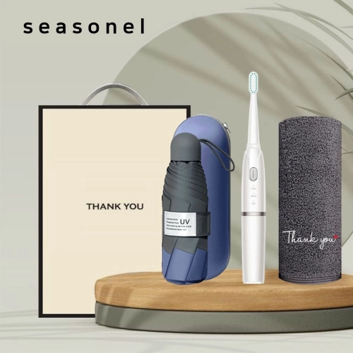 시즈넬 월컴기프트 전동 칫솔+고급 호텔타올(Thank You)+5단고급우산