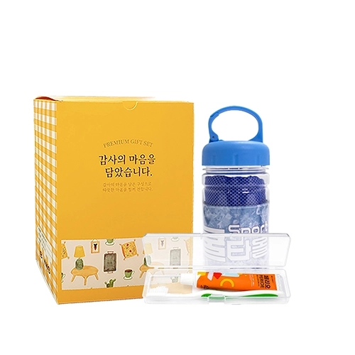 [살림어스]스포츠쿨타올(원통형)+페리오 치약 칫솔 세트(대)