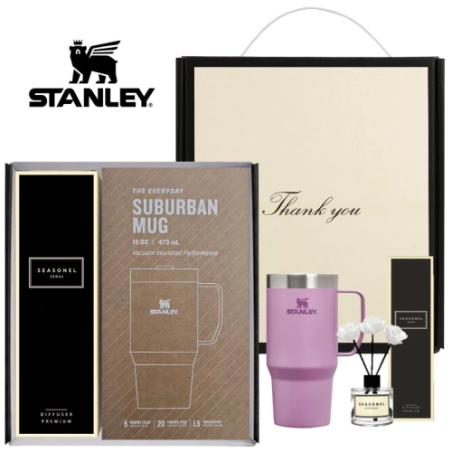 시즈넬 선물세트 스탠리 서버밴 텀블러473ml+디퓨저 50ml 미니로즈