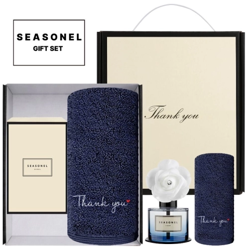시즈넬 선물세트 고급호텔타올190g + 블루 디퓨저 화이트 로즈 120ml