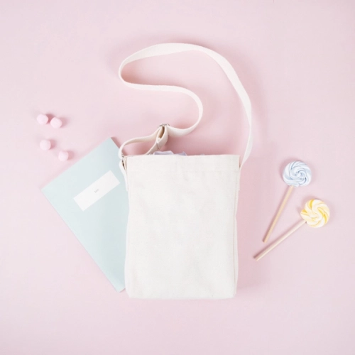 메이드유 칠드런 크로스 에코백 미색 17 x 22 옆폭5CM